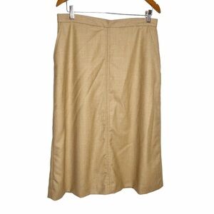 Pendleton 100% Virgin Wool Midi Tan Khaki Skirt Women's Size 12P